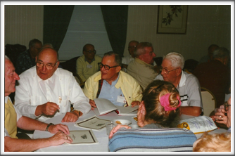 John Creech, Sid Thal, Alfred Moss, Royal Lee - Hospitality 
Room
